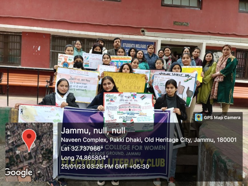 Celebration of 13 National Voter Day by Electoral Literacy Club in the College